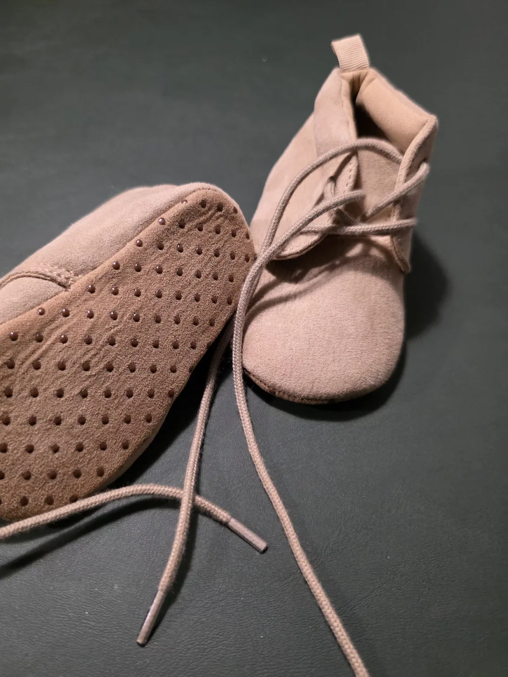 Reserved soft suede